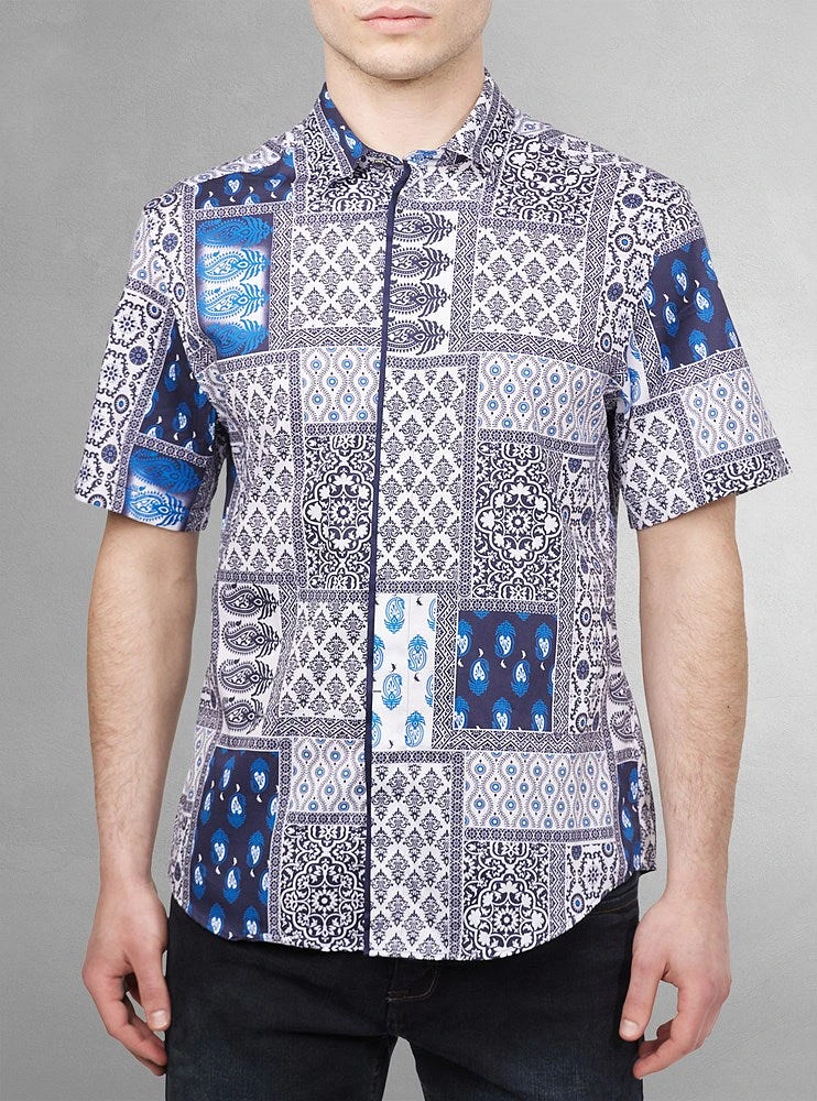 Men's casual short sleeve stretch shirt