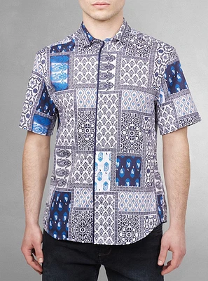 Men's casual short sleeve stretch shirt