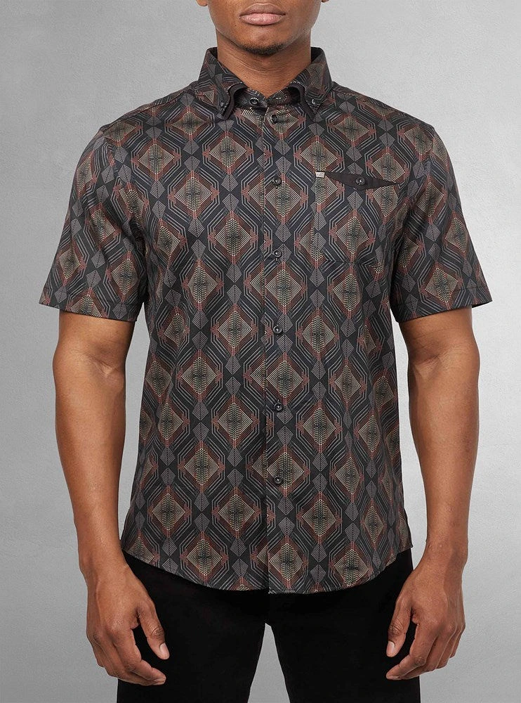 Men's casual short sleeve stretch shirt
