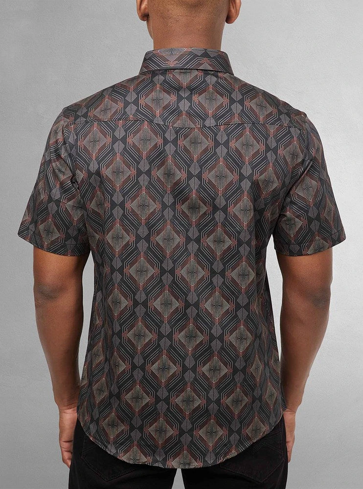 Men's casual short sleeve stretch shirt