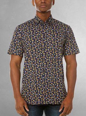 Chemise décontractée en stretch à manches courtes pour hommes