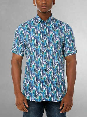 Men's casual short sleeve stretch shirt