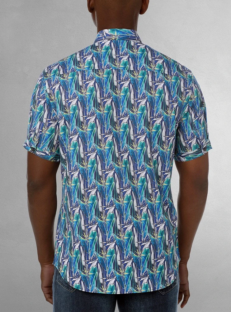 Men's casual short sleeve stretch shirt
