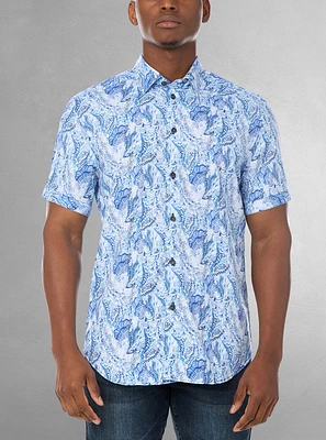Men's casual short sleeve stretch shirt