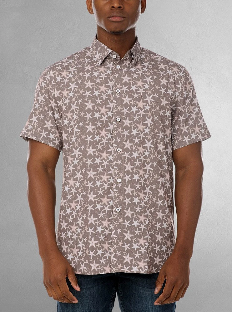 Men's casual short sleeve stretch shirt