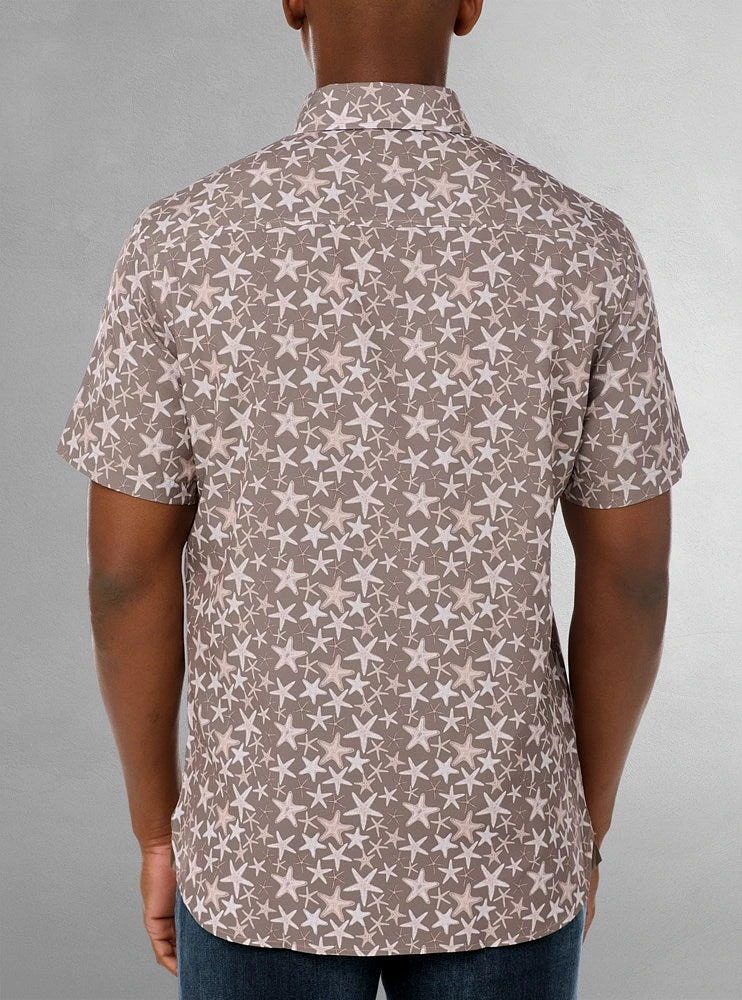 Men's casual short sleeve stretch shirt