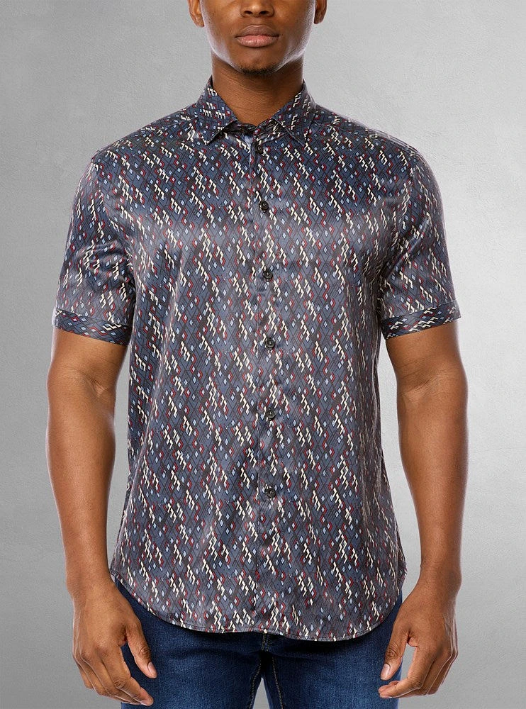 Men's casual short sleeve stretch shirt