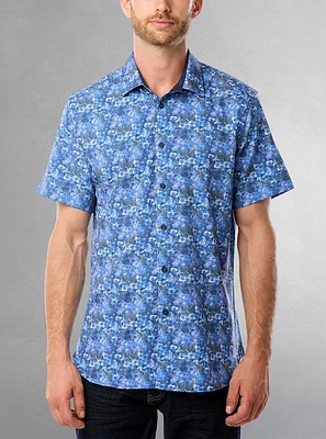 Chemise décontractée en stretch à manches courtes pour hommes