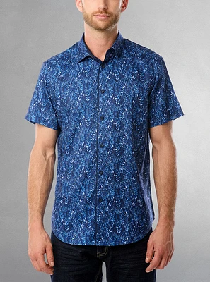 Men's casual short sleeve stretch shirt