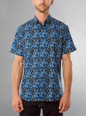 Men's casual short sleeve stretch shirt