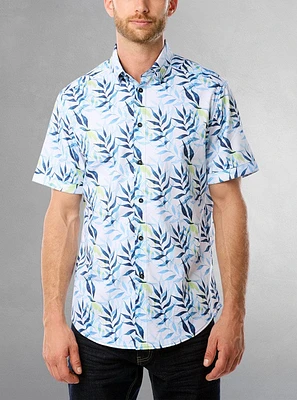 Chemise décontractée en stretch à manches courtes pour hommes