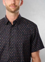 Chemise décontractée en stretch à manches courtes pour hommes