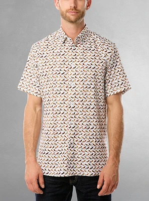 Chemise décontractée en stretch à manches courtes pour hommes