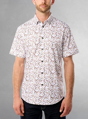 Chemise décontractée en stretch à manches courtes pour hommes