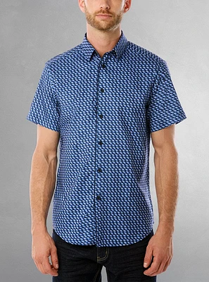 Chemise décontractée en stretch à manches courtes pour hommes