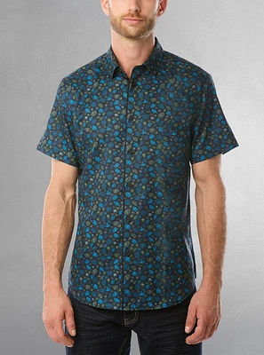 Chemise décontractée en stretch à manches courtes pour hommes