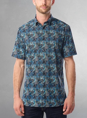 Men's casual short sleeve stretch shirt