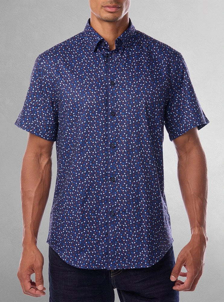 Men's casual short sleeve stretch shirt