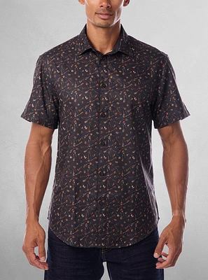 Men's casual short sleeve stretch shirt