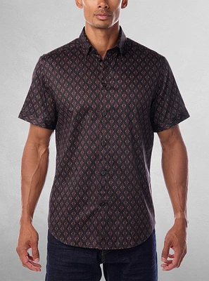 Men's casual short sleeve stretch shirt