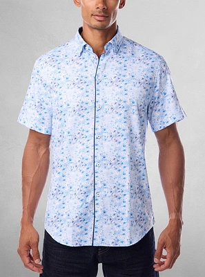 Men's casual short sleeve stretch shirt