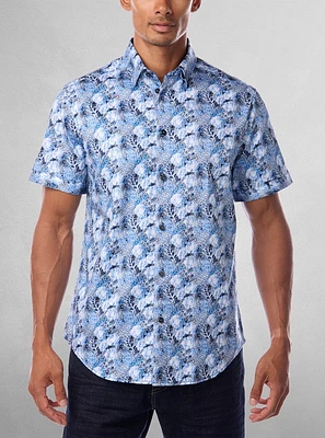 Men's casual short sleeve stretch shirt