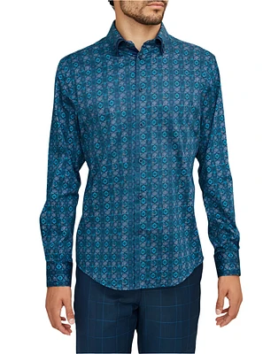 Men's casual long sleeve stretch shirt