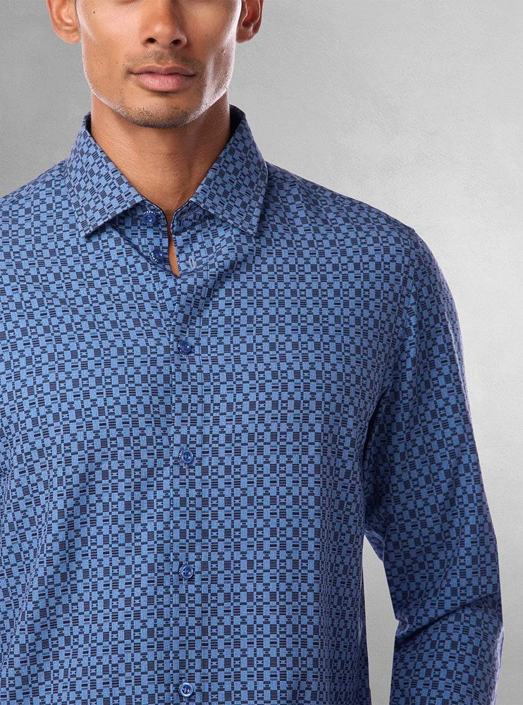 Men's casual long sleeve stretch shirt