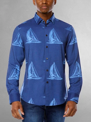 Men's casual long sleeve graduation shirt