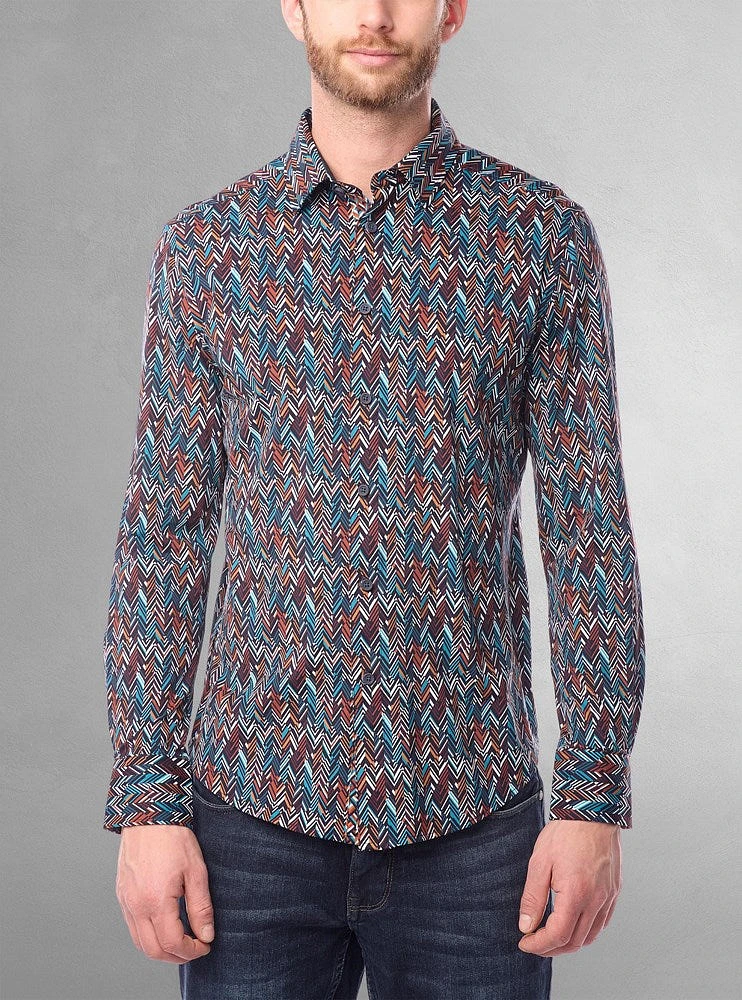 Men's casual long sleeve stretch shirt
