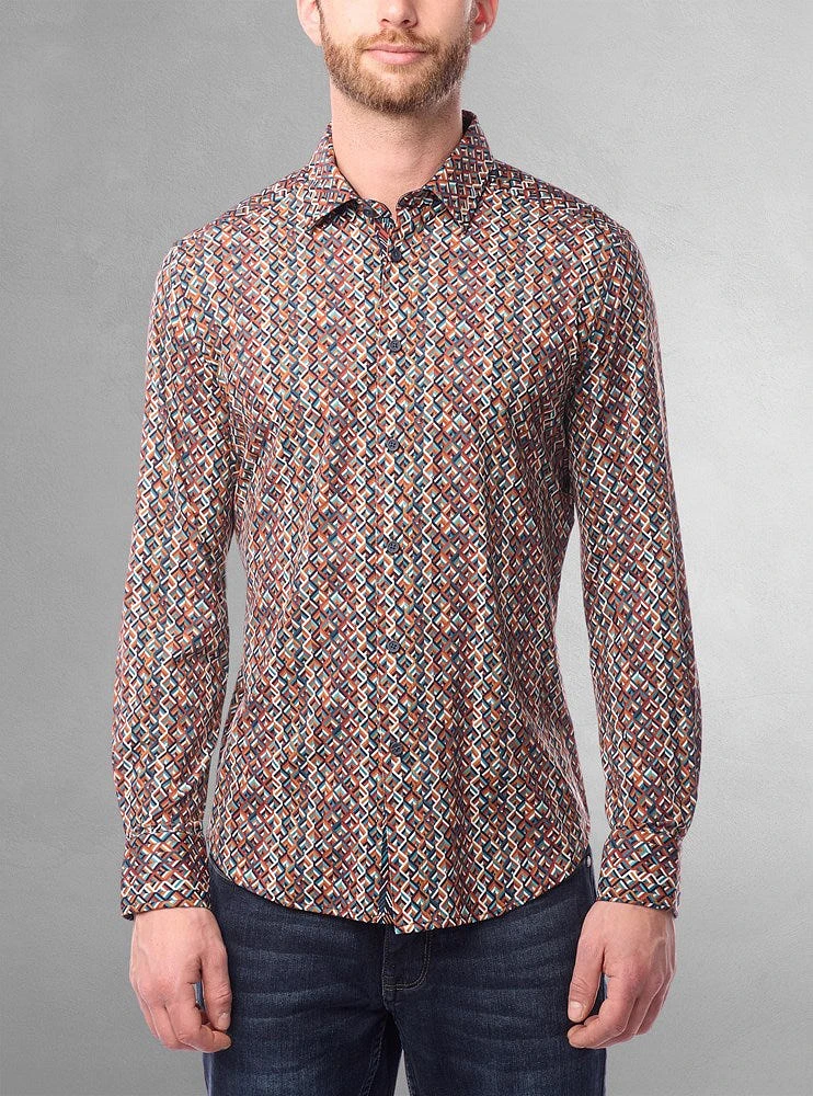 Men's casual long sleeve stretch shirt