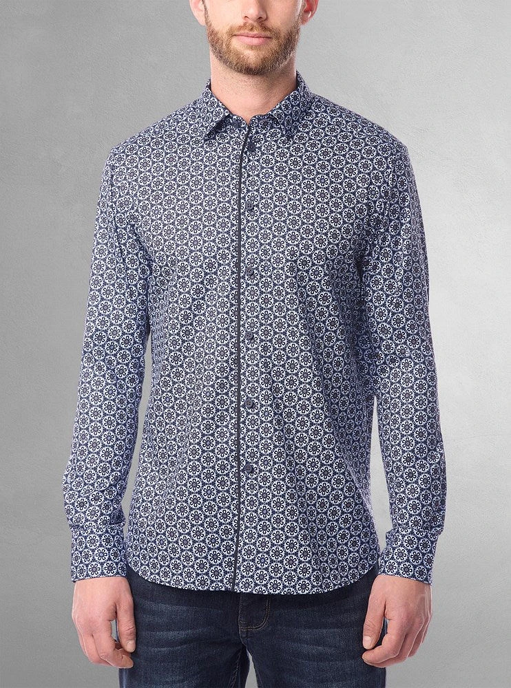 Men's casual long sleeve stretch shirt