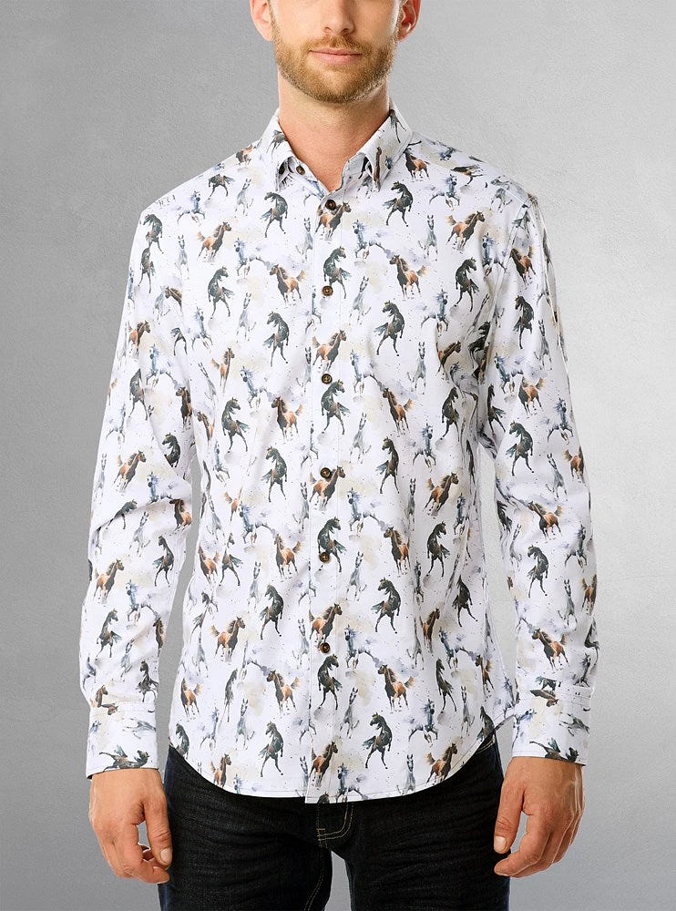 Chemise décontractée à manches longues pour hommes