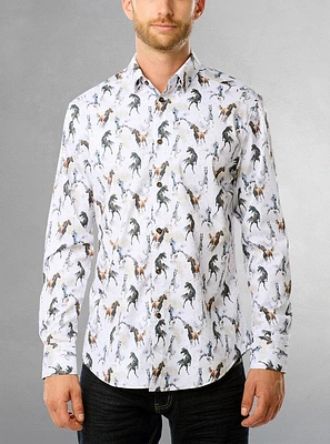 Men's casual long sleeve graduation shirt