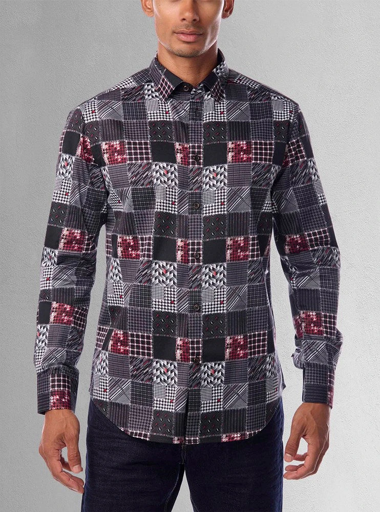 Men's casual long sleeve stretch shirt