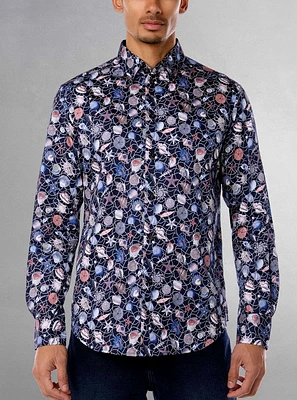 Men's casual long sleeve stretch shirt