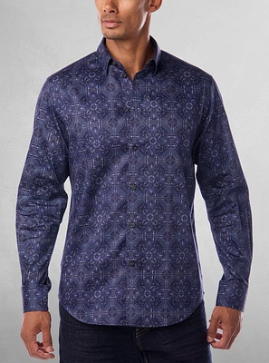 Men's casual long sleeve stretch shirt