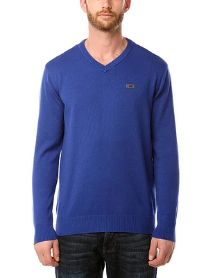 Pull basique à col en V pour hommes
