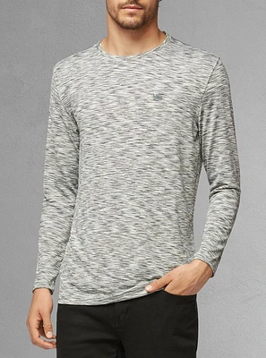 T-shirt manches longues à col ras du cou pour hommes
