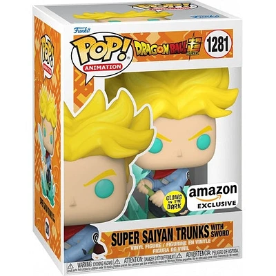 Funko Pop! Anime: Dragon Ball Super Saiyan Trunks with Sword #1281  *GLOW* [AMAZON EXCLUSIVE]