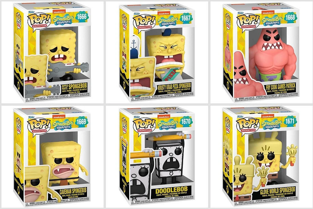 Funko Pop! Nickelodeon: Spongebob Squarepants - with Suds / Ripped Pants Krusty Krab Pizza Fry Cook Games Patrick Caveman Doodlebob Glove World *PREORDER*