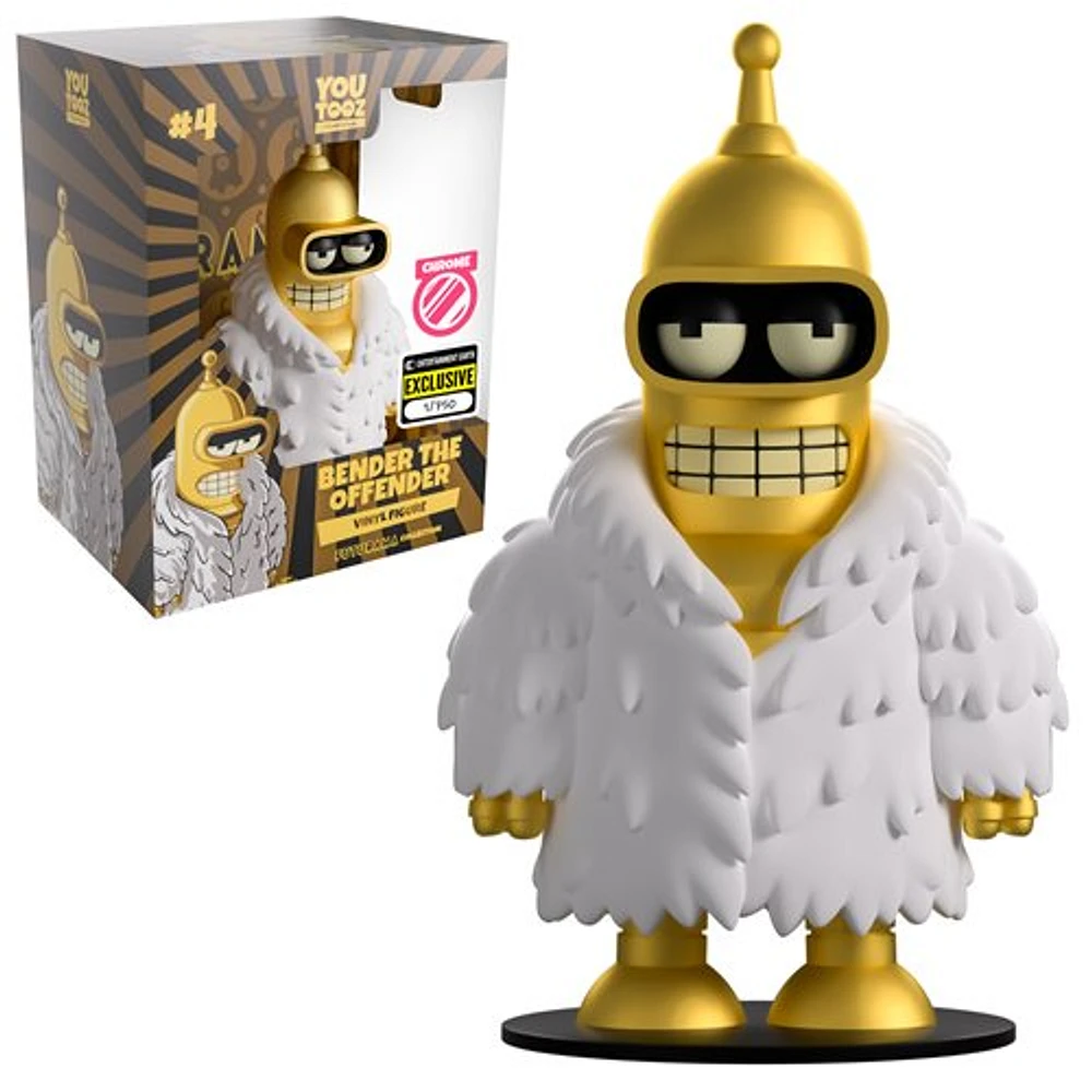 YouTooz: Futurama - Bender The Offender Vinyl Figure (Chrome) #4 [Limited 750pcs - Entertainment Earth Exclusive]