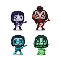 Funko Pop! Rocks: KISS (Colour Spotlight) - Spaceman / Demon / Starchild / Catman 4pk [Funko Shop Exclusive]