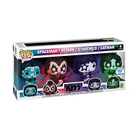 Funko Pop! Rocks: KISS (Colour Spotlight) - Spaceman / Demon / Starchild / Catman 4pk [Funko Shop Exclusive]