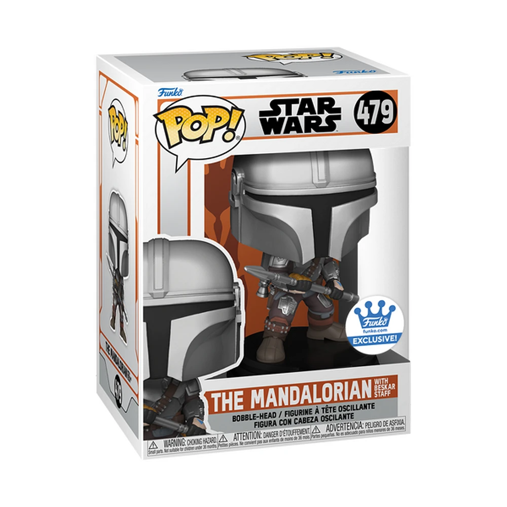 FUNKO POP! STAR WARS - THE MANDALORIAN WITH BESKAR STAFF **FUNKO SHOP EXCLUSIVE** #479
