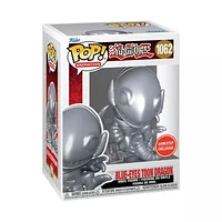 Funko Pop! and Tee: Yu-Gi-Oh Yugioh BLUE EYES TOON DRAGON METALLIC SILVER (Small - XXL) GAMESTOP EXCLUSIVE