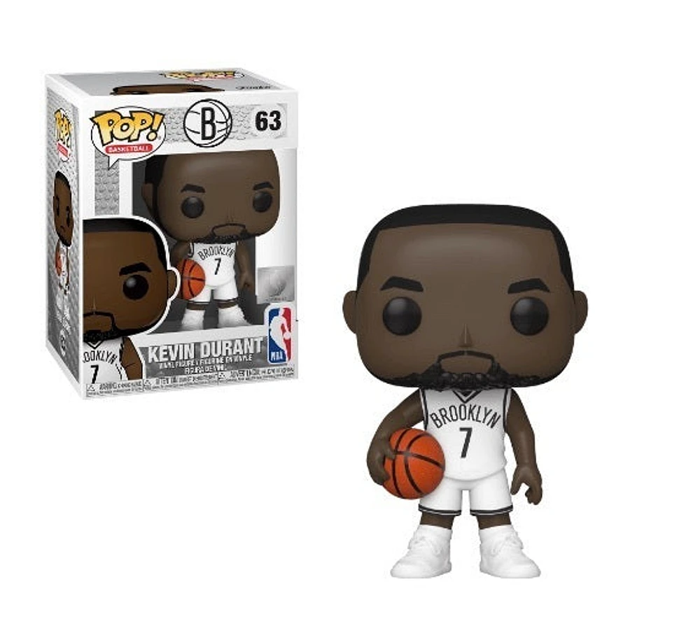 FUNKO POP! BASKETBALL [NBA]: BROOKLYN NETS - KEVIN DURANT [WHITE HOME JERSEY] #63