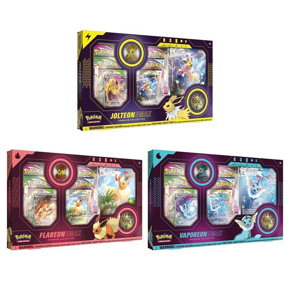 Pokemon TCG - Eeveelution VMax Premium Collections Bundle (Set of 3)