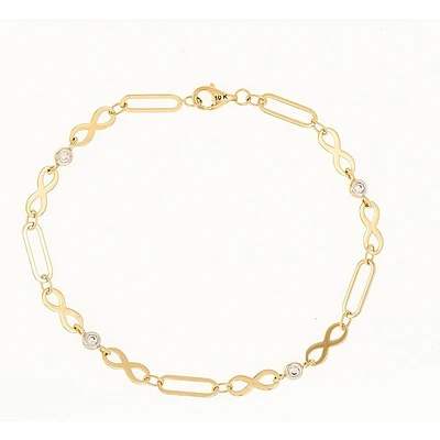 Bracelet 10 Kt Roger Roy B22HL0245-CZ-2T