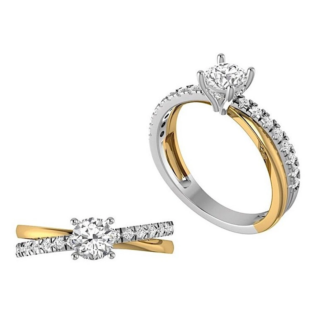 Bague de Fiançaille Roy 70PTS RD-208-2T70